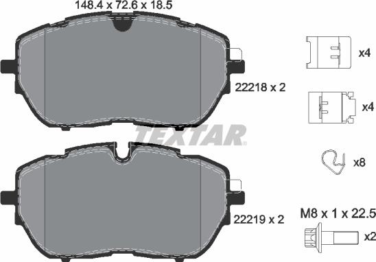 Textar 2221801 - Brake Pad Set, disc brake www.parts5.com