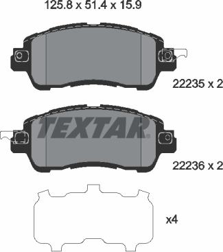 Textar 2223501 - Set placute frana,frana disc www.parts5.com