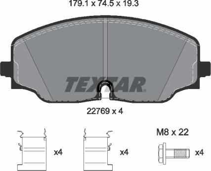 Textar 2276901 - Juego de pastillas de freno parts5.com