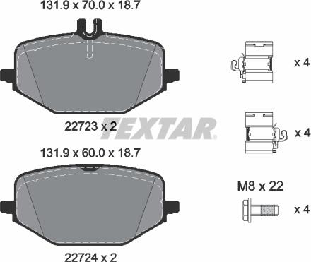 Textar 2272303 - Sada brzdových destiček, kotoučová brzda www.parts5.com