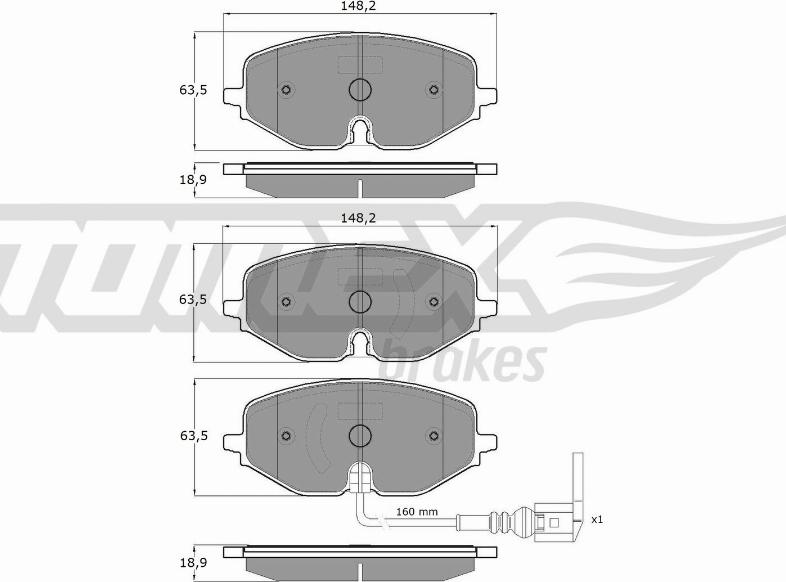 TOMEX brakes TX 60-09 - Brake Pad Set, disc brake www.parts5.com