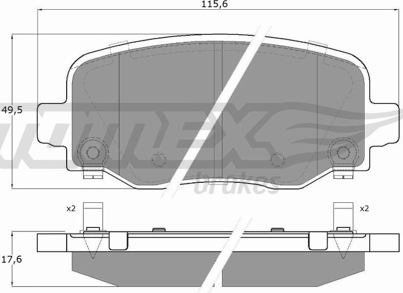 TOMEX brakes TX 60-12 - Комплект спирачно феродо, дискови спирачки www.parts5.com