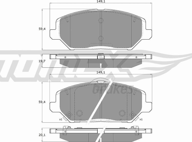 TOMEX brakes TX 19-59 - Brake Pad Set, disc brake www.parts5.com