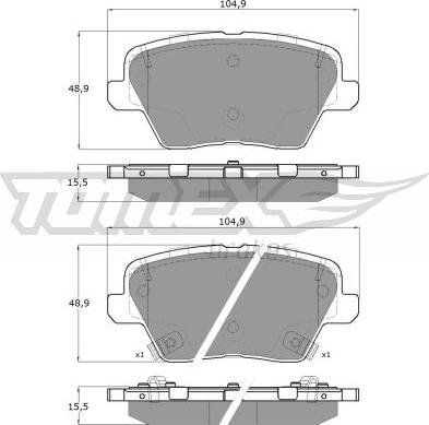 TOMEX brakes TX 19-62 - Brake Pad Set, disc brake www.parts5.com