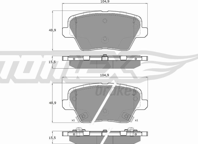 TOMEX brakes TX 19-62 - Brake Pad Set, disc brake www.parts5.com