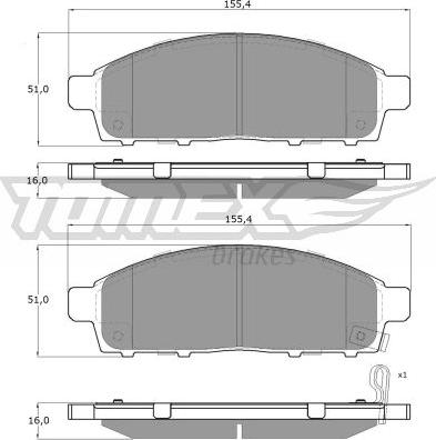 TOMEX brakes TX 19-31 - Тормозные колодки, дисковые, комплект www.parts5.com