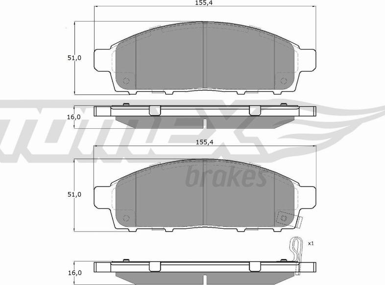 TOMEX brakes TX 19-31 - Тормозные колодки, дисковые, комплект www.parts5.com