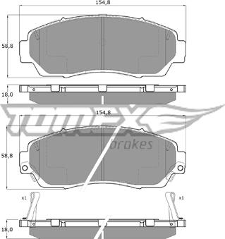 TOMEX brakes TX 19-33 - Тормозные колодки, дисковые, комплект www.parts5.com