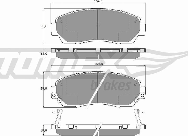 TOMEX brakes TX 19-33 - Zestaw klocków hamulcowych, hamulce tarczowe www.parts5.com