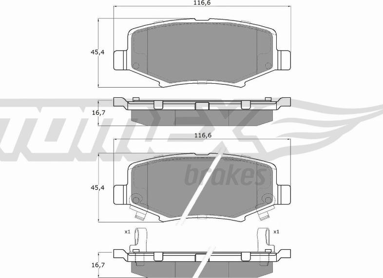 TOMEX brakes TX 19-21 - Komplet zavornih oblog, ploscne (kolutne) zavore www.parts5.com