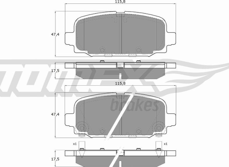 TOMEX brakes TX 19-79 - Brake Pad Set, disc brake parts5.com