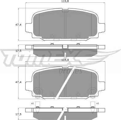 TOMEX brakes TX 19-79 - Brake Pad Set, disc brake www.parts5.com