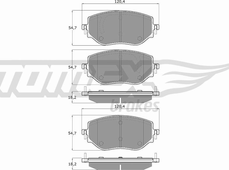 TOMEX brakes TX 19-76 - Комплект спирачно феродо, дискови спирачки www.parts5.com