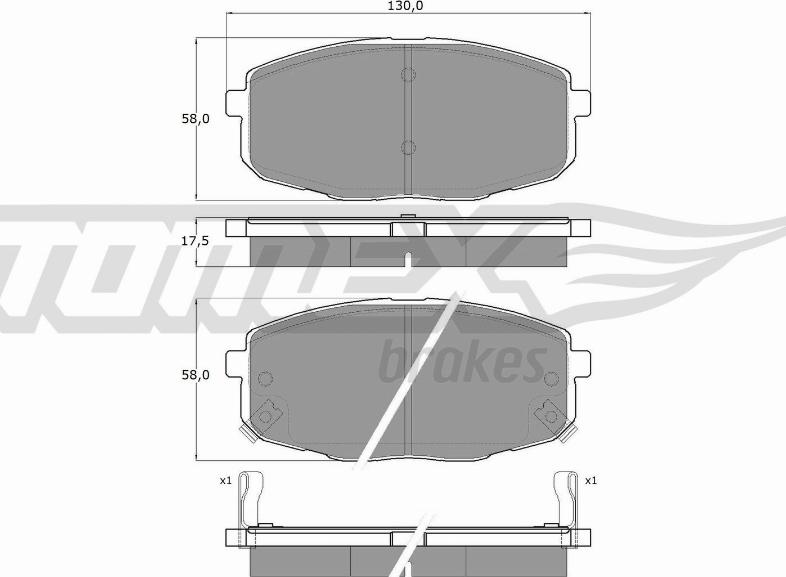 TOMEX brakes TX 14-99 - Komplet zavornih oblog, ploscne (kolutne) zavore www.parts5.com