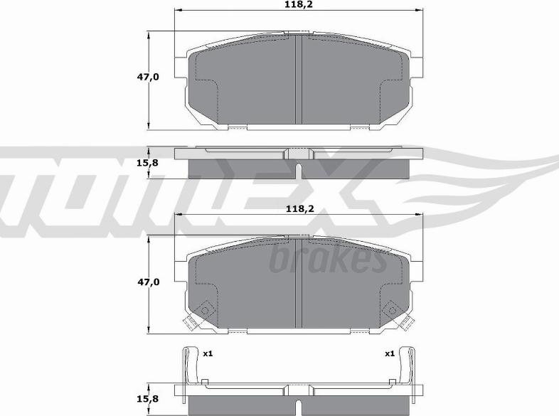 TOMEX brakes TX 14-95 - Set placute frana,frana disc www.parts5.com