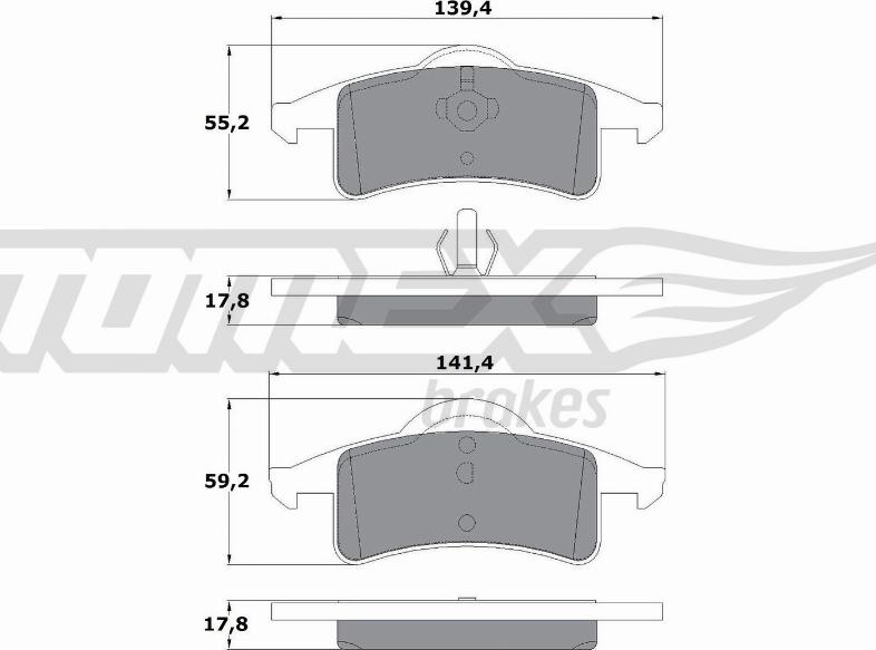 TOMEX brakes TX 14-90 - Brake Pad Set, disc brake parts5.com