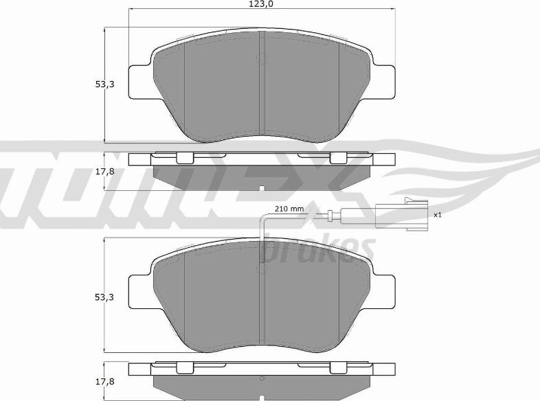 TOMEX brakes TX 14-44 - Тормозные колодки, дисковые, комплект www.parts5.com