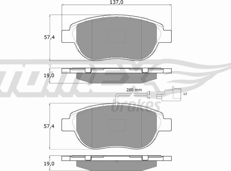 TOMEX brakes TX 14-45 - Σετ τακάκια, δισκόφρενα www.parts5.com