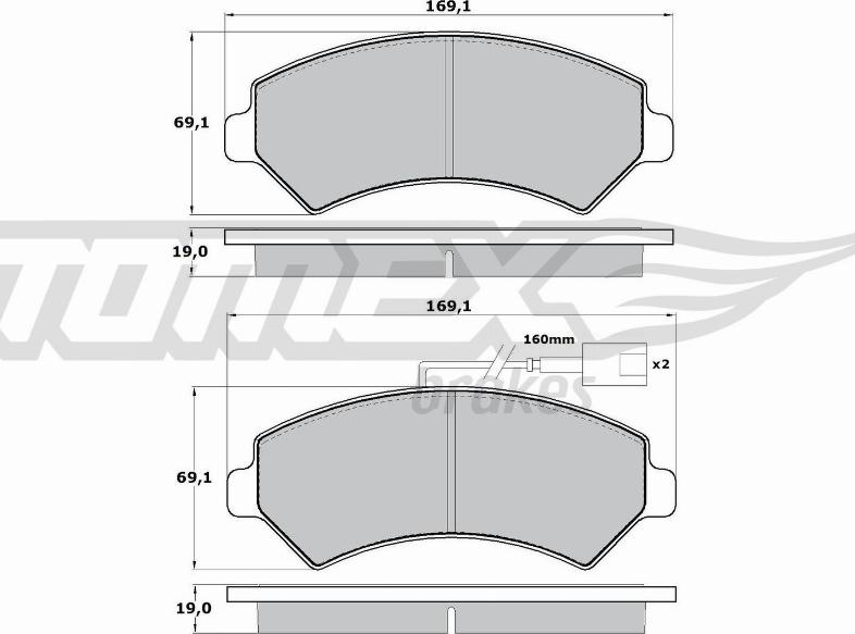 TOMEX brakes TX 14-401 - Тормозные колодки, дисковые, комплект www.parts5.com