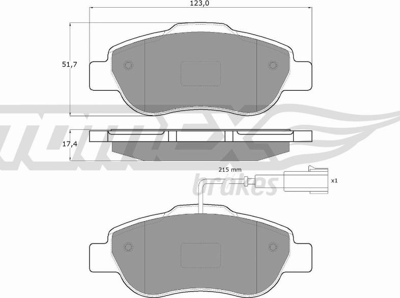 TOMEX brakes TX 14-42 - Тормозные колодки, дисковые, комплект www.parts5.com