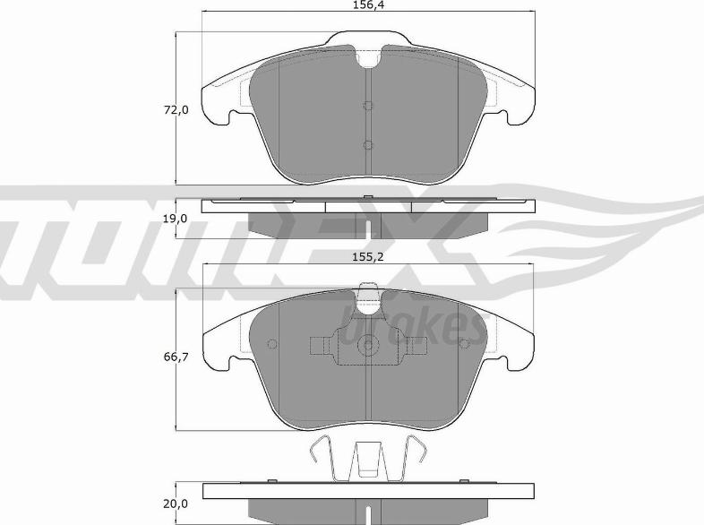 TOMEX brakes TX 14-47 - Sada brzdových platničiek kotúčovej brzdy www.parts5.com