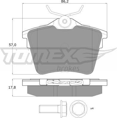 TOMEX brakes TX 14-69 - Piduriklotsi komplekt,ketaspidur www.parts5.com