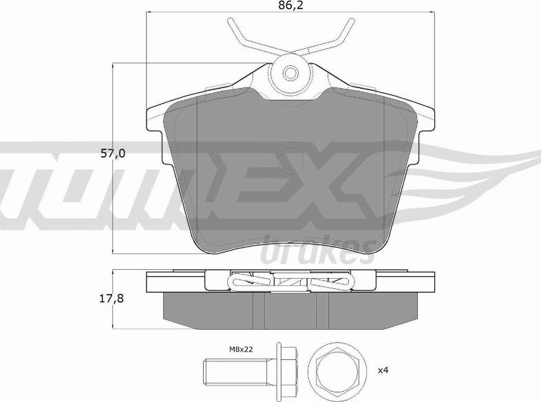 TOMEX brakes TX 14-69 - Piduriklotsi komplekt,ketaspidur www.parts5.com