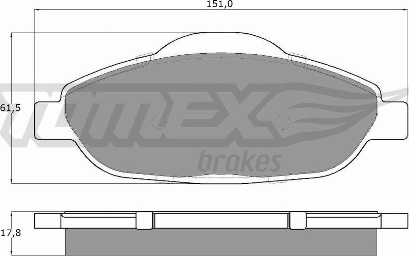 TOMEX brakes TX 14-66 - Komplet zavornih oblog, ploscne (kolutne) zavore www.parts5.com