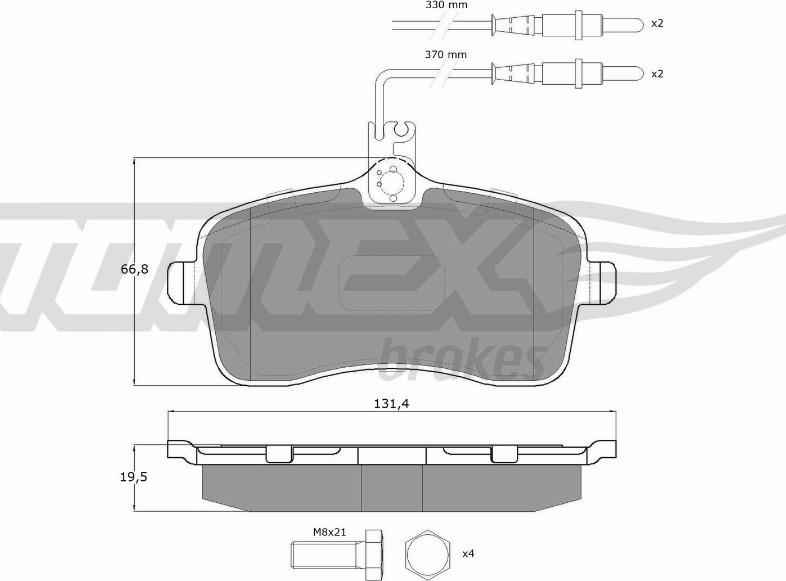 TOMEX brakes TX 14-67 - Тормозные колодки, дисковые, комплект www.parts5.com