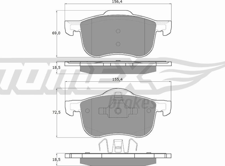 TOMEX brakes TX 14-04 - Komplet zavornih oblog, ploscne (kolutne) zavore www.parts5.com