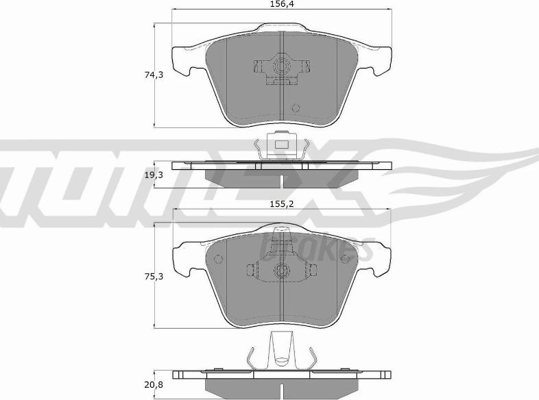 TOMEX brakes TX 14-06 - Bremsbelagsatz, Scheibenbremse www.parts5.com