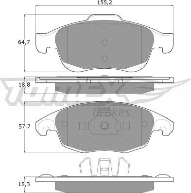 TOMEX brakes TX 14-84 - Brake Pad Set, disc brake www.parts5.com