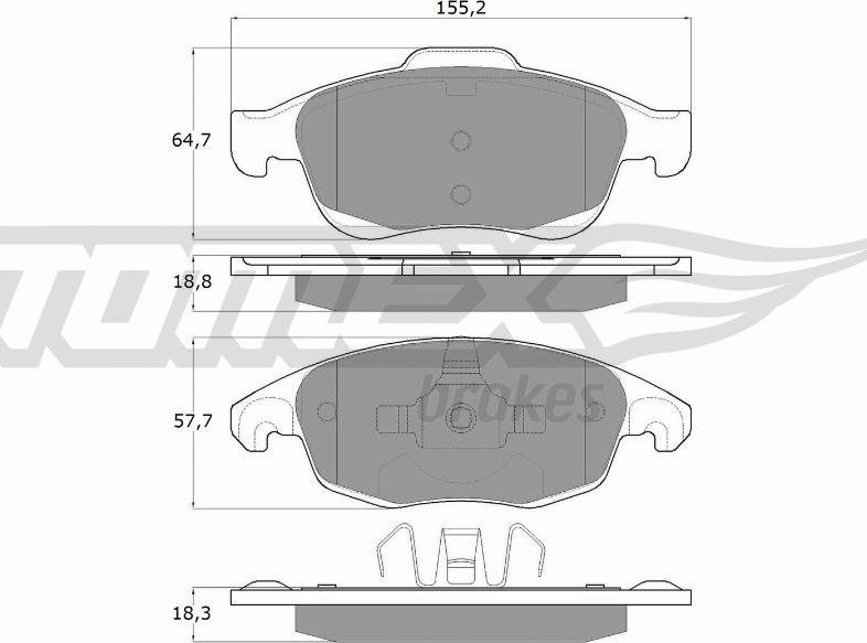 TOMEX brakes TX 14-84 - Brake Pad Set, disc brake parts5.com