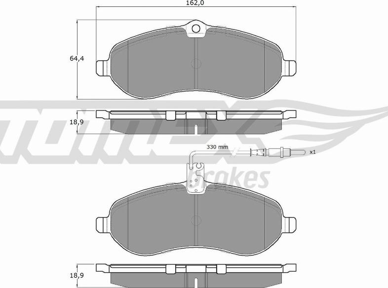 TOMEX brakes TX 14-83 - Brake Pad Set, disc brake www.parts5.com