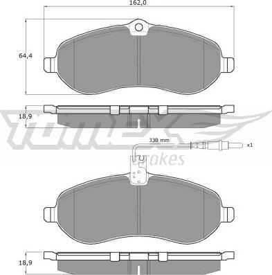 TOMEX brakes TX 14-83 - Brake Pad Set, disc brake www.parts5.com