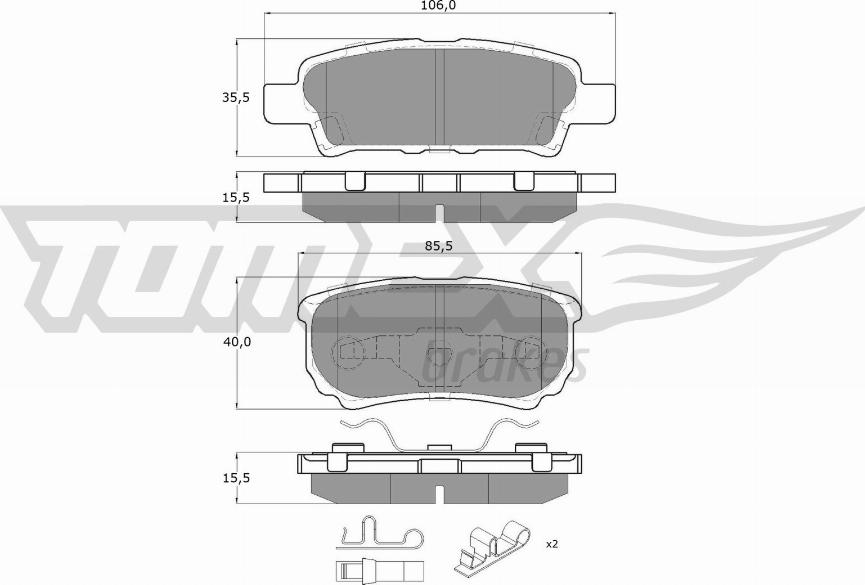 TOMEX brakes TX 14-87 - Тормозные колодки, дисковые, комплект www.parts5.com