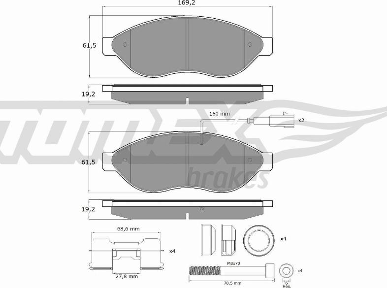 TOMEX brakes TX 14-39 - Bremsbelagsatz, Scheibenbremse www.parts5.com