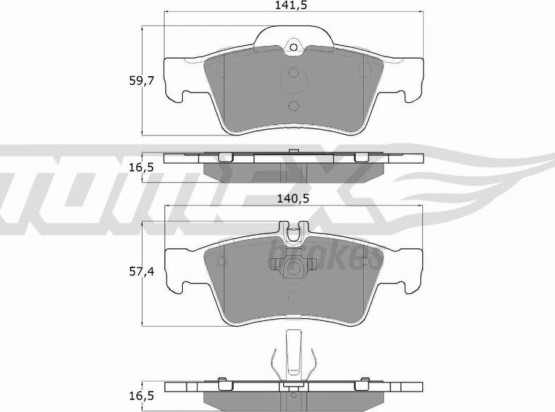 TOMEX brakes TX 14-30 - Тормозные колодки, дисковые, комплект www.parts5.com