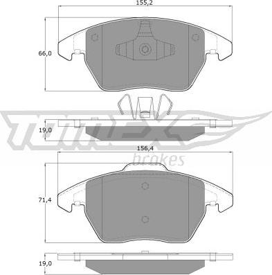 TOMEX brakes TX 14-38 - Тормозные колодки, дисковые, комплект www.parts5.com