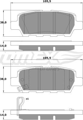 TOMEX brakes TX 14-21 - Brake Pad Set, disc brake www.parts5.com