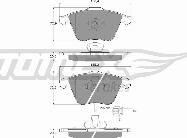 TOMEX brakes TX 14-23 - Zestaw klocków hamulcowych, hamulce tarczowe www.parts5.com