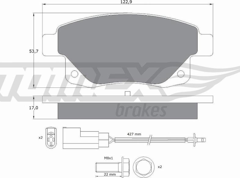 TOMEX brakes TX 14-75 - Sada brzdových destiček, kotoučová brzda www.parts5.com