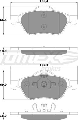 TOMEX brakes TX 14-71 - Тормозные колодки, дисковые, комплект www.parts5.com