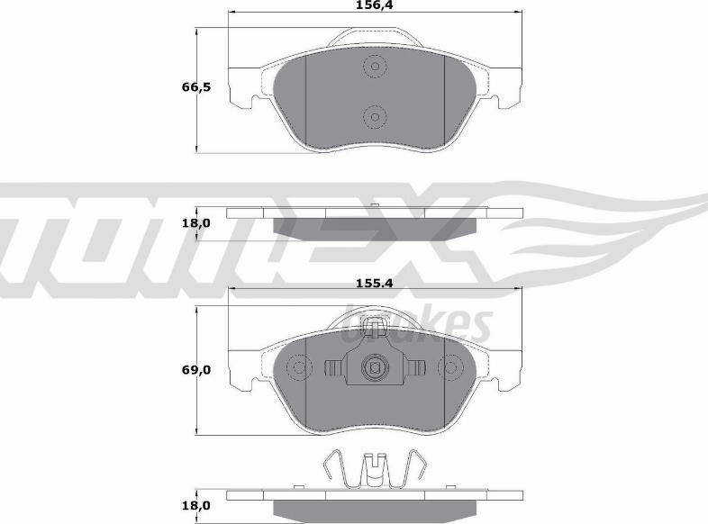 TOMEX brakes TX 14-71 - Комплект спирачно феродо, дискови спирачки www.parts5.com