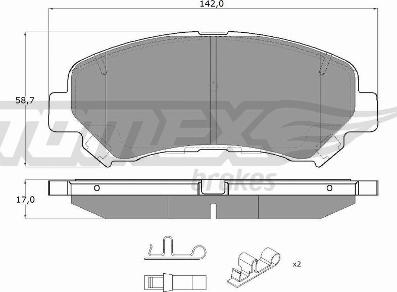 TOMEX brakes TX 15-97 - Brake Pad Set, disc brake parts5.com