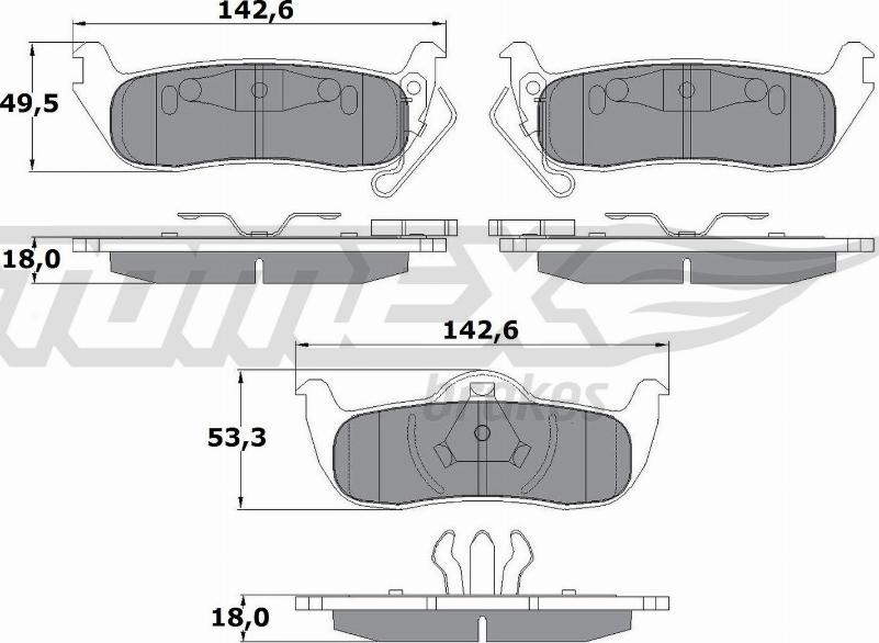 TOMEX brakes TX 15-48 - Тормозные колодки, дисковые, комплект www.parts5.com