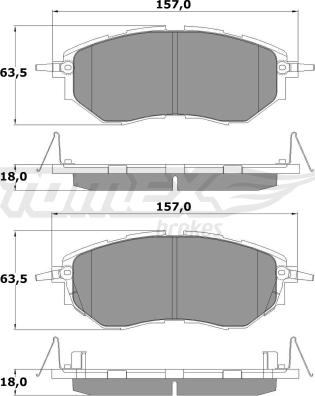 TOMEX brakes TX 15-54 - Komplet kočnih obloga, disk kočnica www.parts5.com