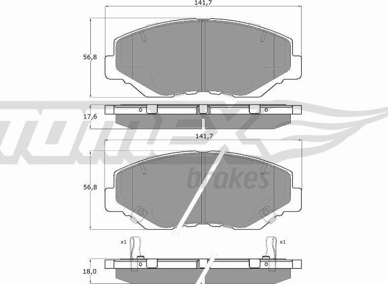 TOMEX brakes TX 15-58 - Bremsbelagsatz, Scheibenbremse www.parts5.com