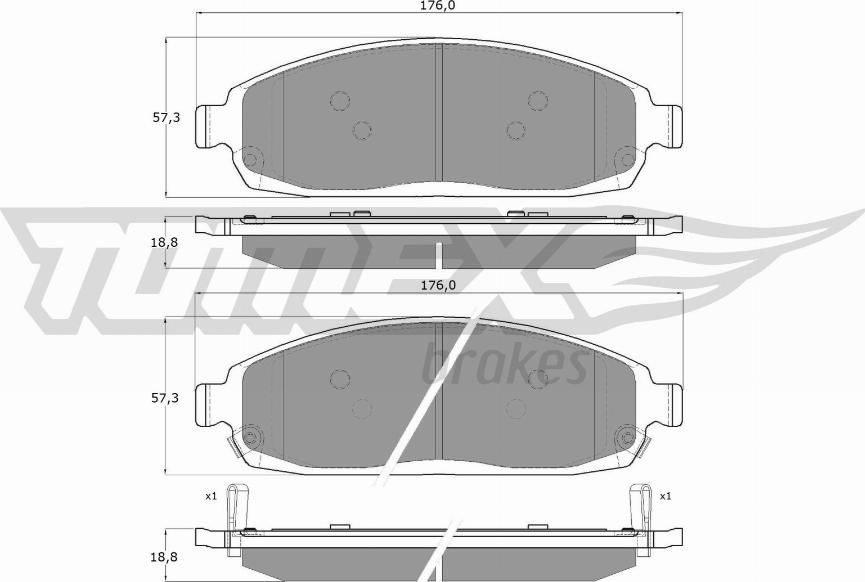 TOMEX brakes TX 15-52 - Тормозные колодки, дисковые, комплект www.parts5.com