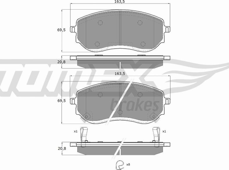 TOMEX brakes TX 15-65 - Bremsbelagsatz, Scheibenbremse www.parts5.com